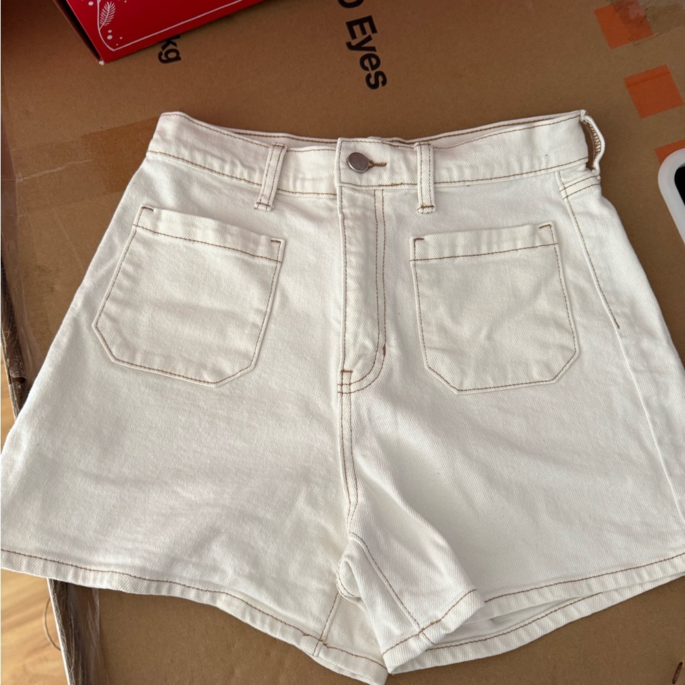 Women's White Denim Shorts